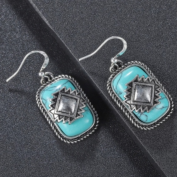 western mexican Aztec boho earrings Jewelry - Tibetan Boho Western Copper Silver Earrings
